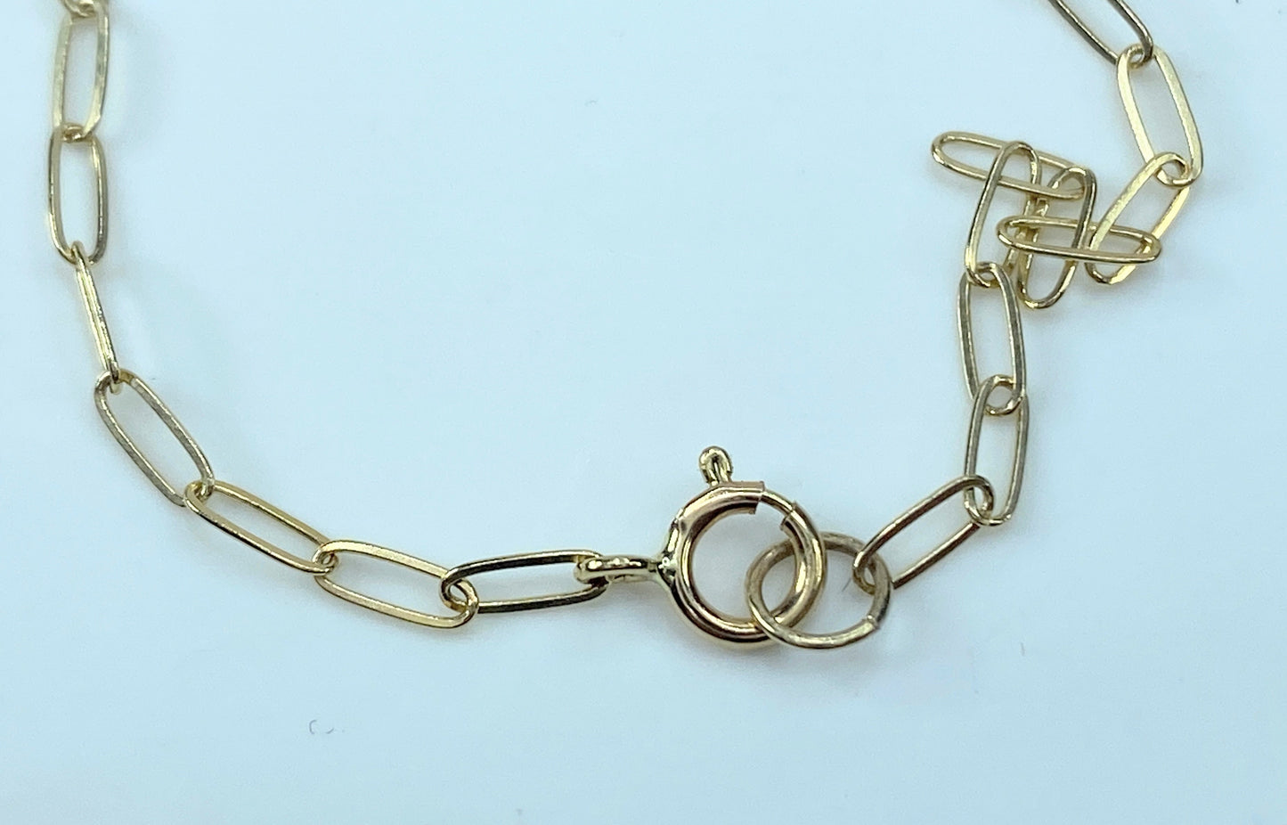 2.0mm Paper clip link 14K yellow gold bracelet 7 1/4" JR9348