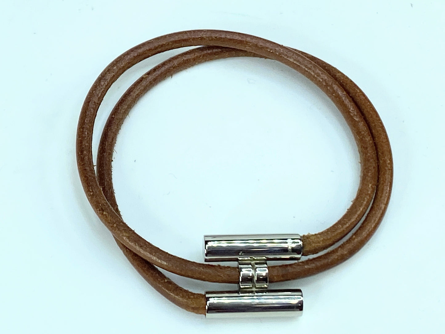 Hermès vintage Leather Tournis Tresse Bracelet GS705