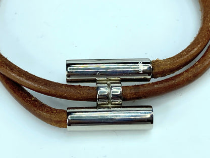 Hermès vintage Leather Tournis Tresse Bracelet GS705