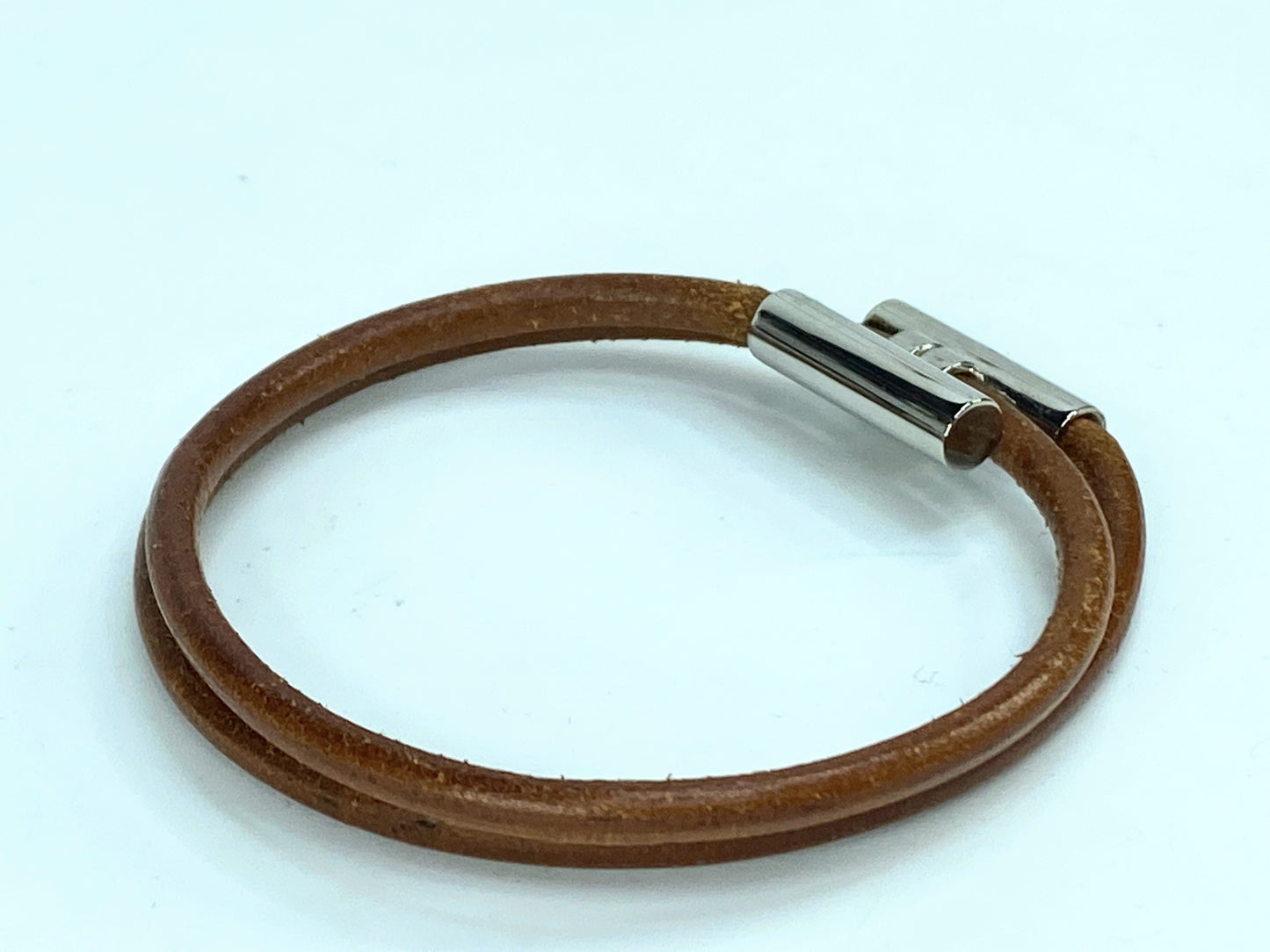 Hermès vintage Leather Tournis Tresse Bracelet GS705