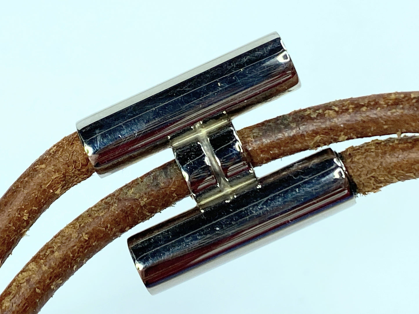 Hermès vintage Leather Tournis Tresse Bracelet GS705