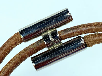 Hermès vintage Leather Tournis Tresse Bracelet GS705