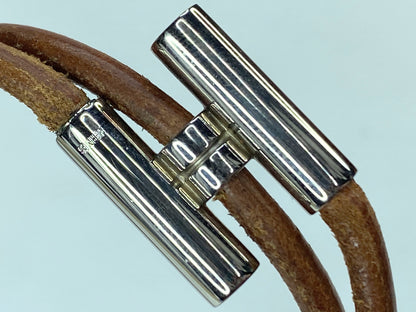 Hermès vintage Leather Tournis Tresse Bracelet GS705