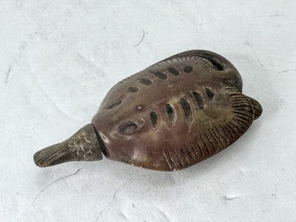 Antique Chinese Carved Agate Turtle-Fish Form Snuff Bottle A999
