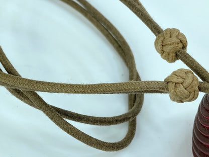 Vintage Hermes Jojoba Wrapped Crimson Leather Ball Necklace with box GS683