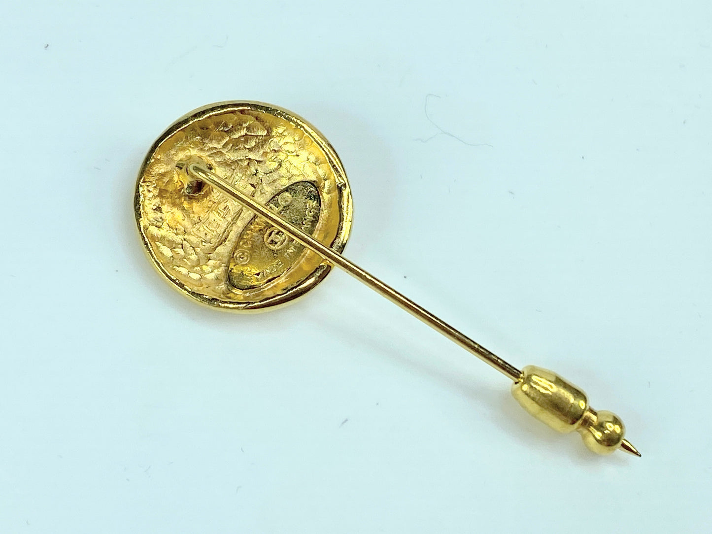 Chanel Vintage Gold Sunburst Stick Pin with Original Pouch GS708