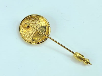 Chanel Vintage Gold Sunburst Stick Pin with Original Pouch GS708