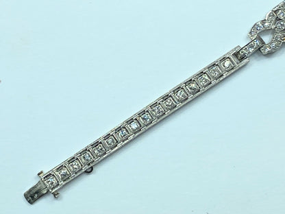 Appraised $8,650 Antique Platinum 2.25ct G/VS2 Old Euro cut Diamond bracelet 17.3g