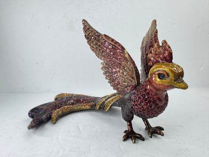 Vintage Jay Strongwater Isadora Enamel Crystal Exotic Bird Figurine Ltd Ed SS376