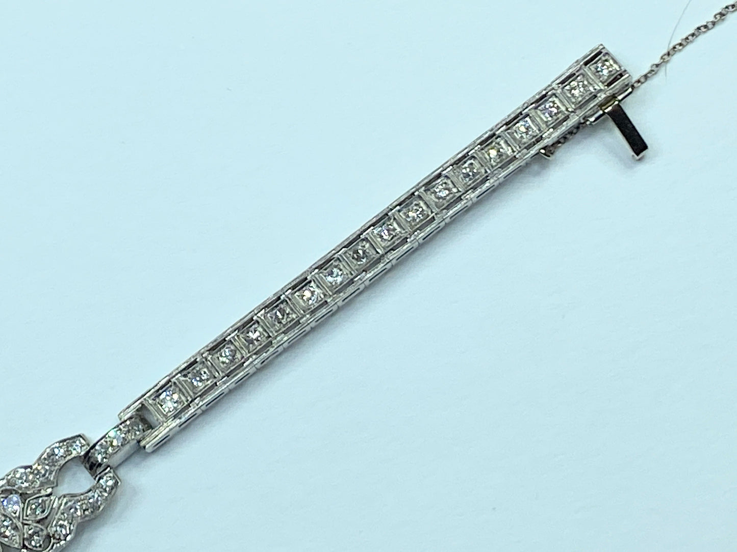 Appraised $8,650 Antique Platinum 2.25ct G/VS2 Old Euro cut Diamond bracelet 17.3g