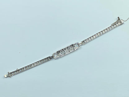 Appraised $8,650 Antique Platinum 2.25ct G/VS2 Old Euro cut Diamond bracelet 17.3g