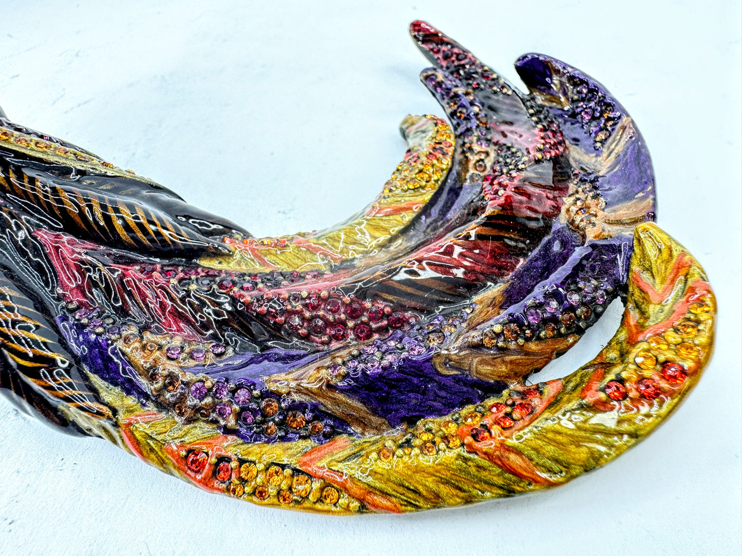 Vintage Jay Strongwater Isadora Enamel Crystal Exotic Bird Figurine Ltd Ed SS376