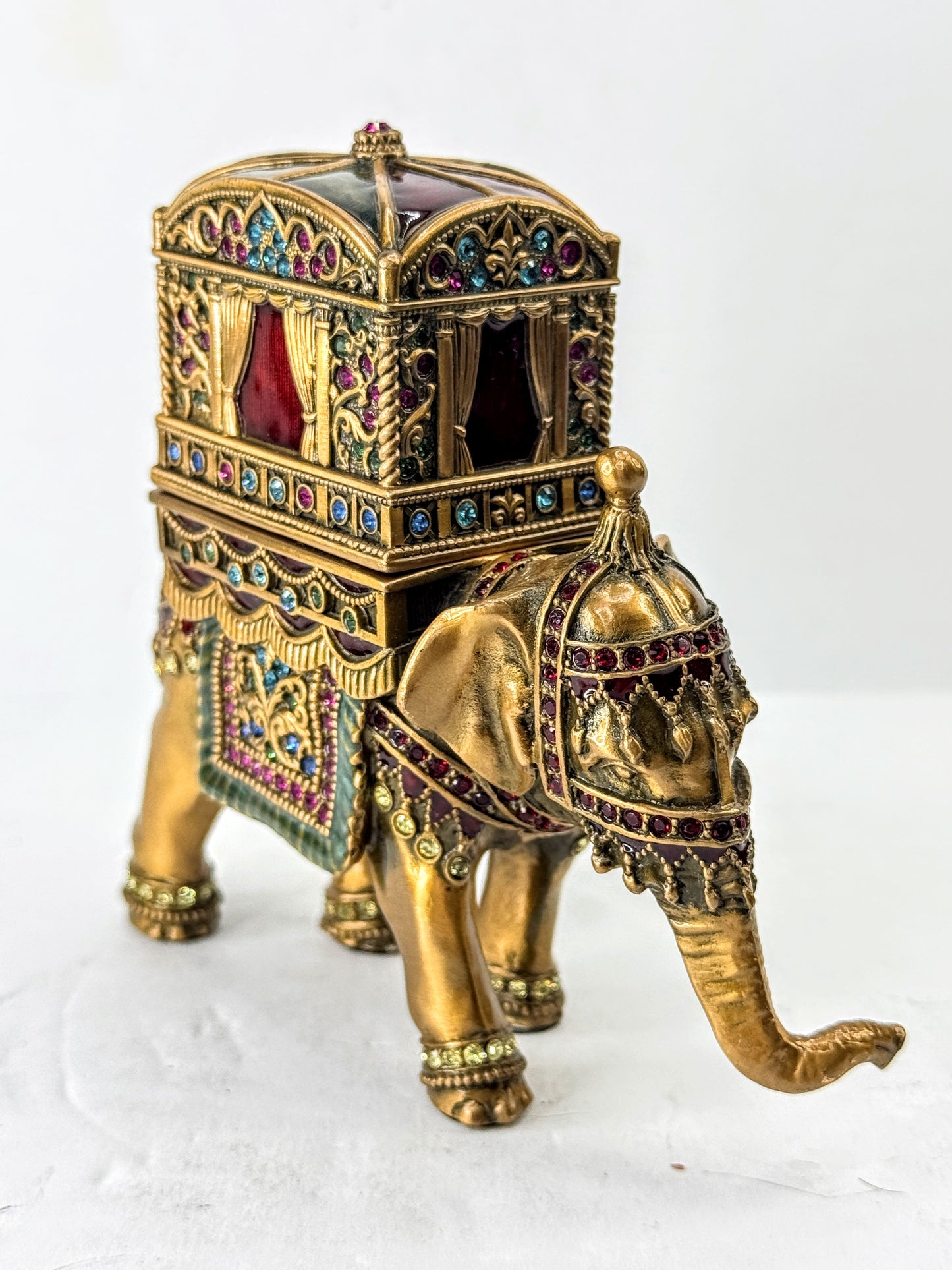 Vintage Bergi Limited Edition Jeweled Elephant Trinket Box SS377