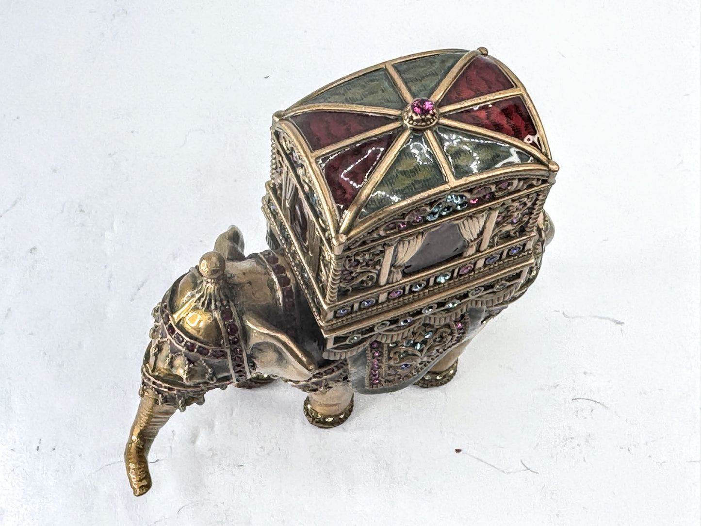 Vintage Bergi Limited Edition Jeweled Elephant Trinket Box SS377
