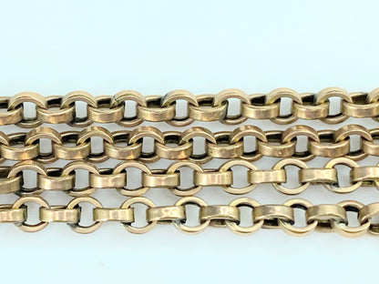 Early 20th Century 9K rose gold longward pocket watch chain 57" 14.4g JR0040