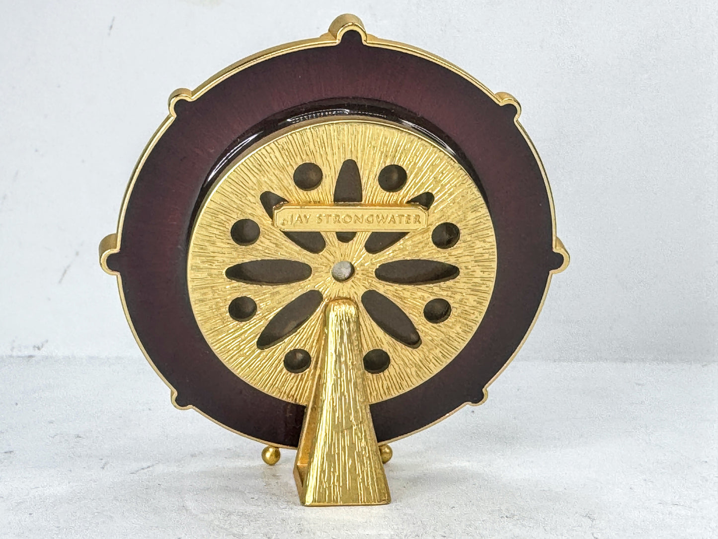 Vintage Jay Strongwater Bird and Floral Jeweled Swarovski Miniature Clock SS379