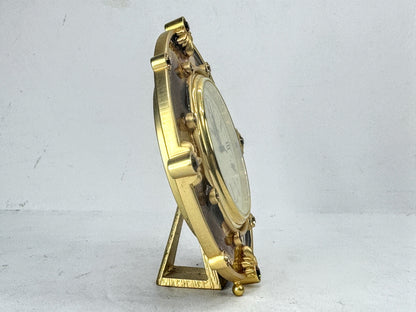 Vintage Jay Strongwater Bird and Floral Jeweled Swarovski Miniature Clock SS379