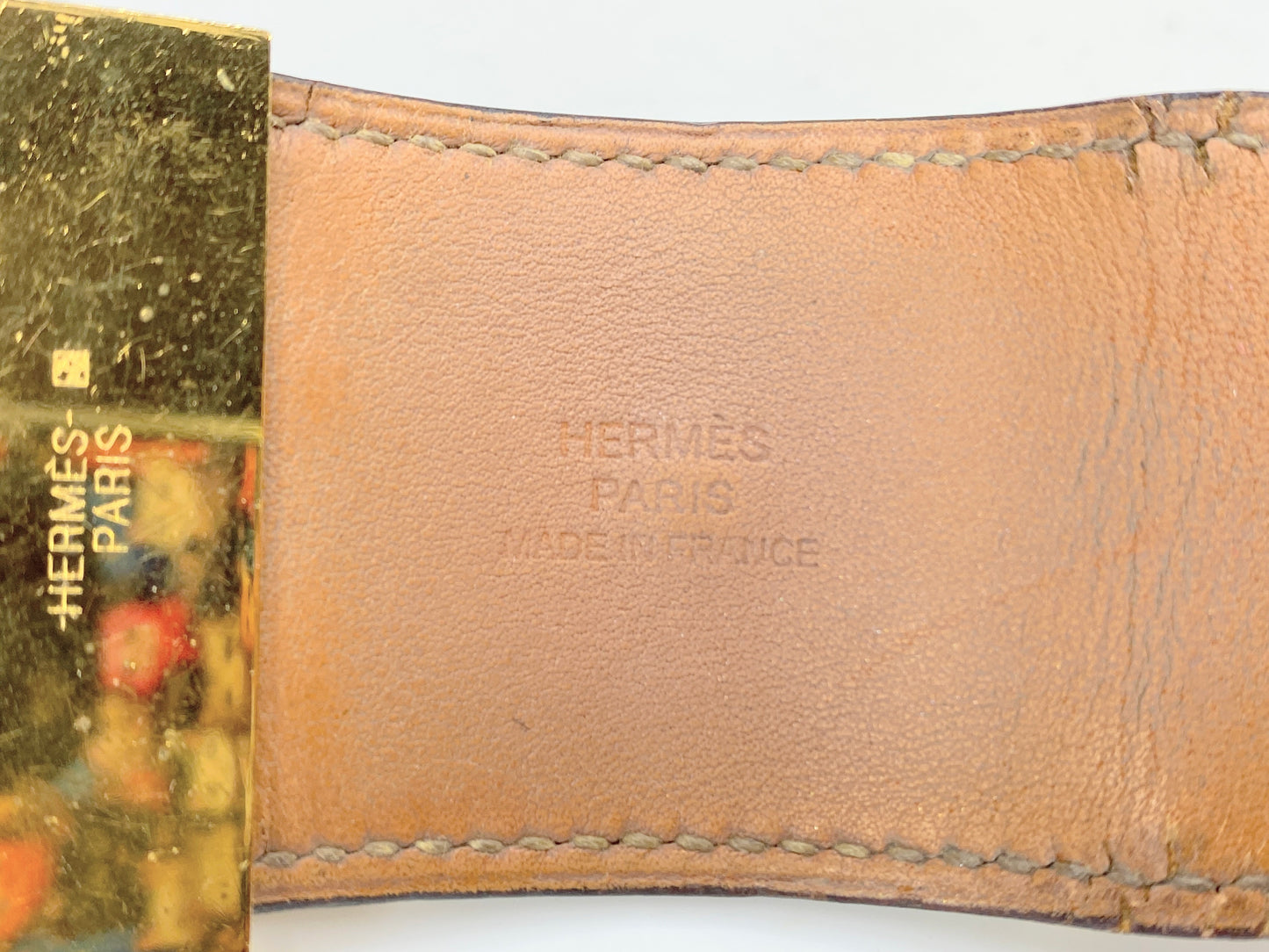 Hermès Vintage Collier de Chien Black Leather Cuff with Gold-Tone Hardware GS714