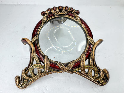 Vintage Edgar Berebi Jeweled Art Nouveau Vanity Magnifying Mirror SS384