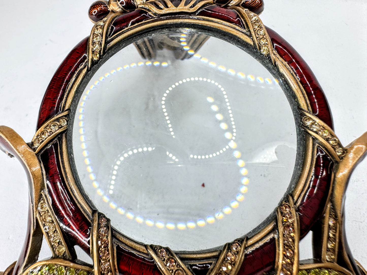Vintage Edgar Berebi Jeweled Art Nouveau Vanity Magnifying Mirror SS384
