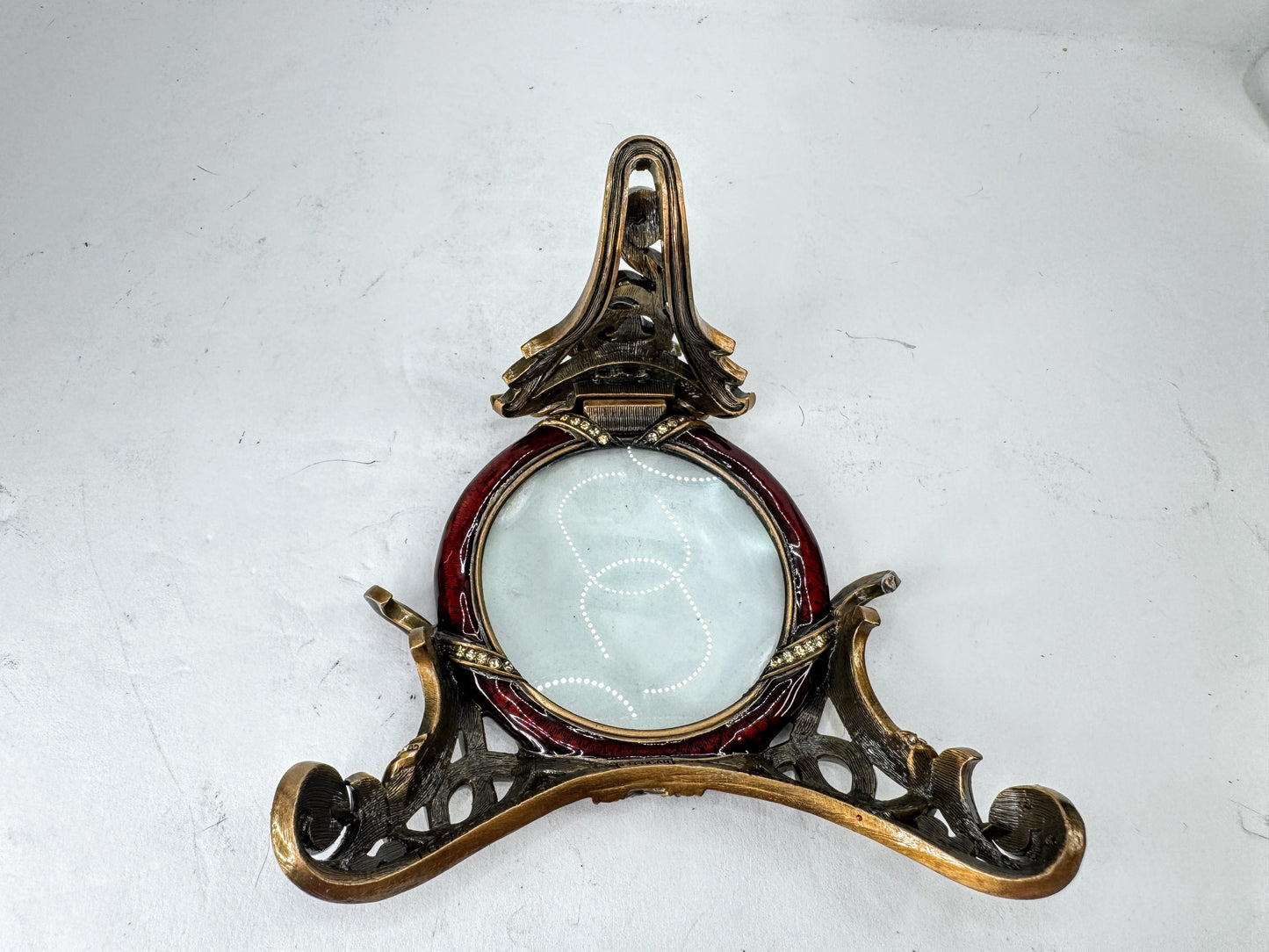 Vintage Edgar Berebi Jeweled Art Nouveau Vanity Magnifying Mirror SS384