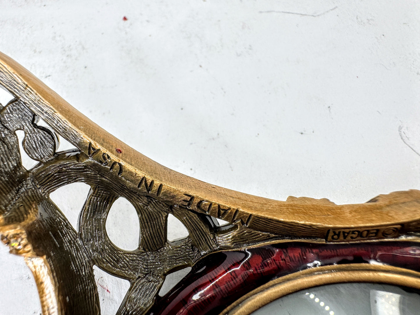 Vintage Edgar Berebi Jeweled Art Nouveau Vanity Magnifying Mirror SS384
