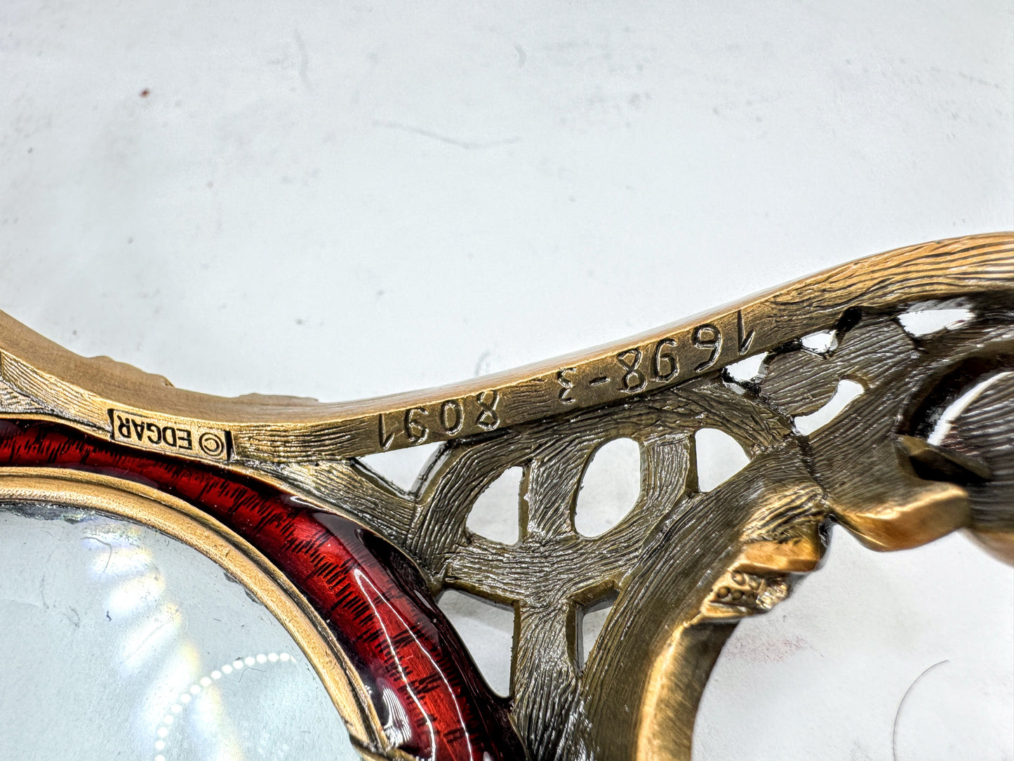 Vintage Edgar Berebi Jeweled Art Nouveau Vanity Magnifying Mirror SS384