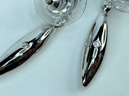 Vintage Swarovski marquise Rhinestone silver tone earrings GS661