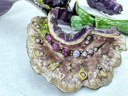 Vintage Jay Strongwater Iris Flower Butterfly Swarovski Crystal Sculpture SS389