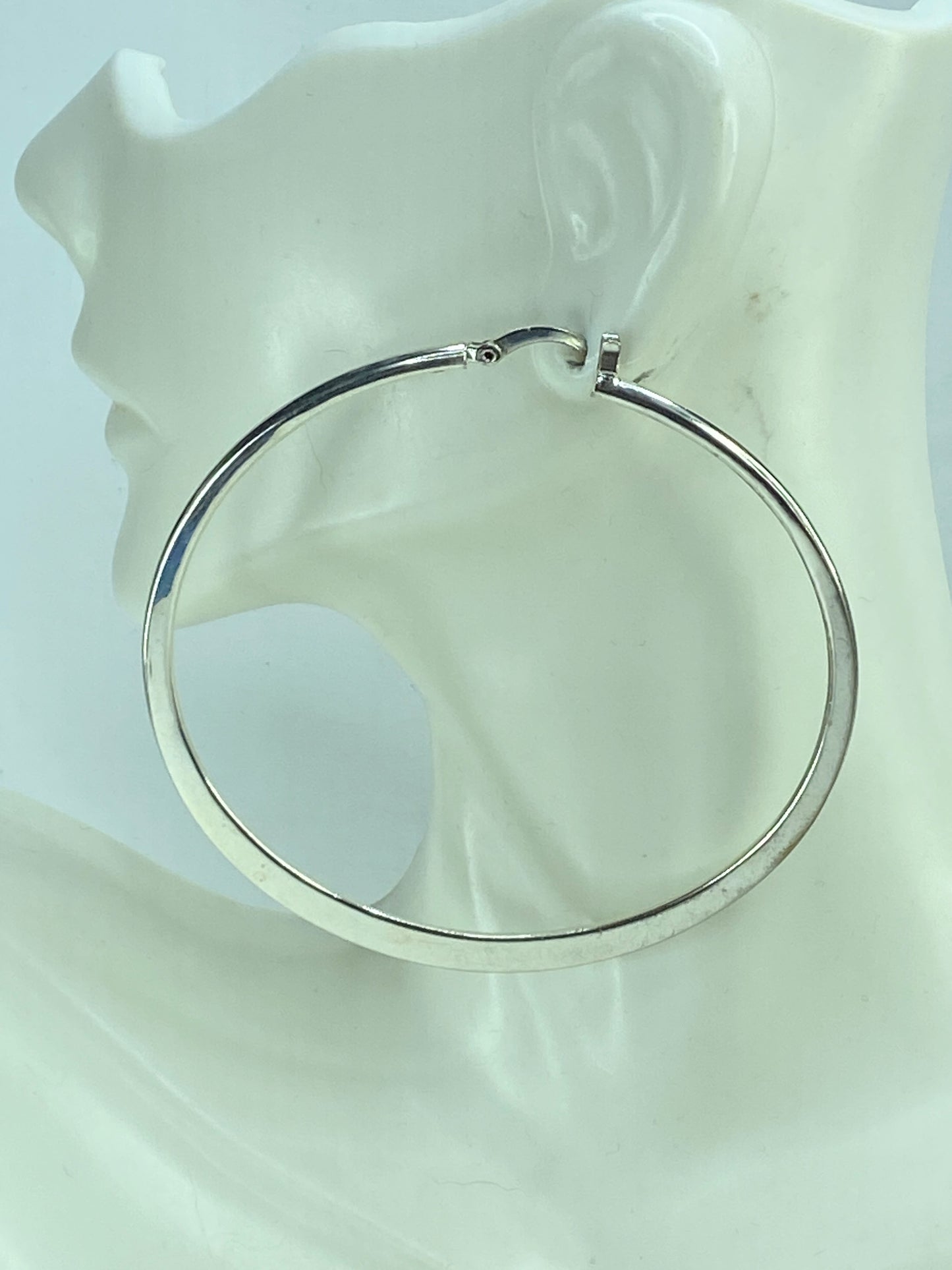 Hawaiian Sterling Silver Crystal Plumeria Flower link bracelet 7.25“ 9.6g JR697