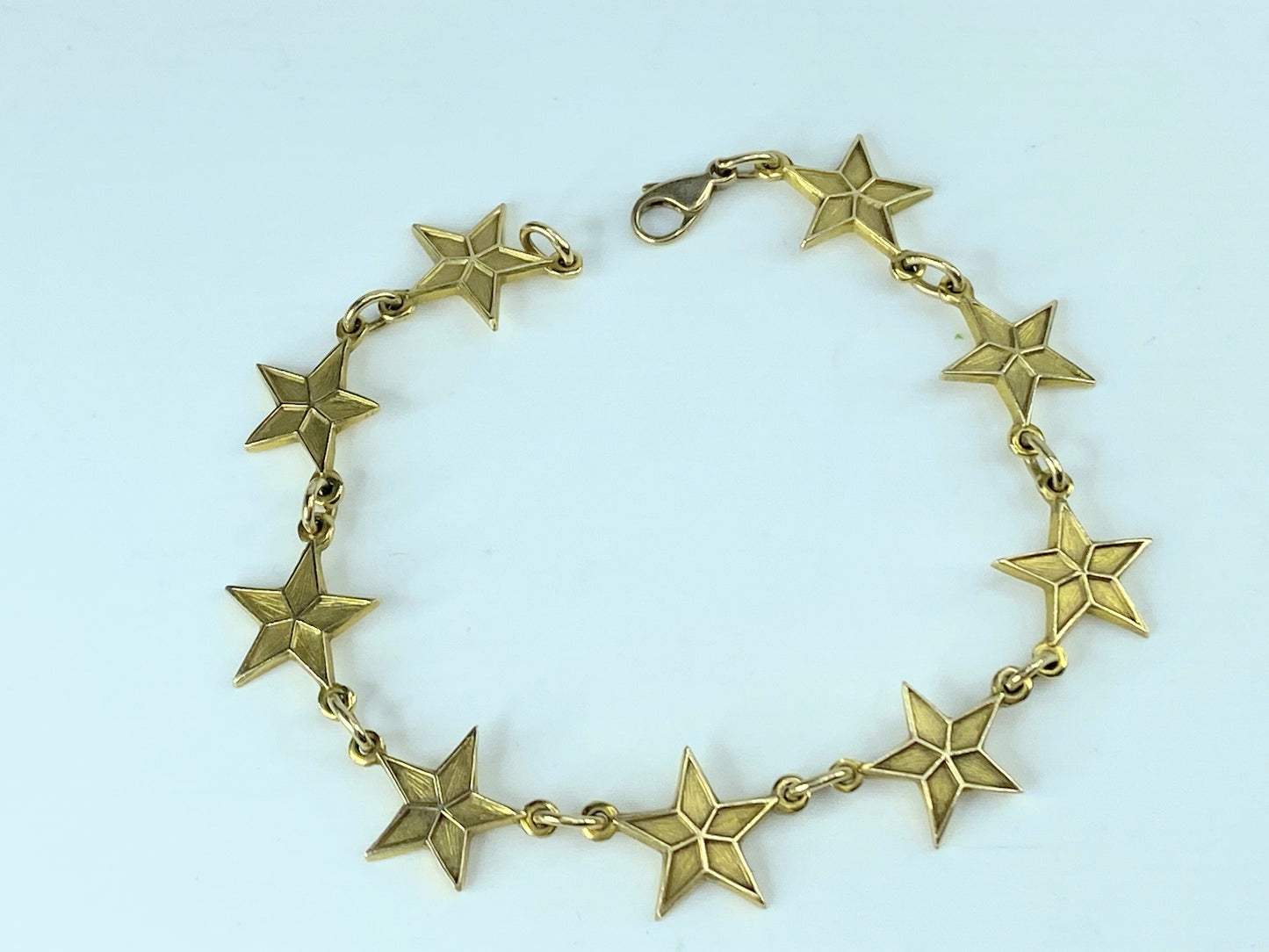 14K yellow gold Star links bracelet by Nagle 11.3g 7.5" JR9998