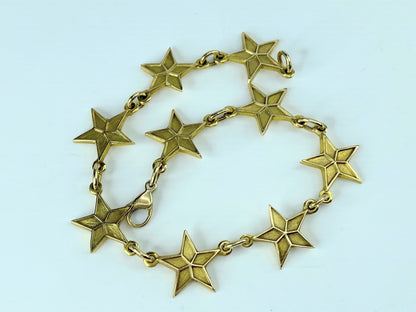 14K yellow gold Star links bracelet by Nagle 11.3g 7.5" JR9998