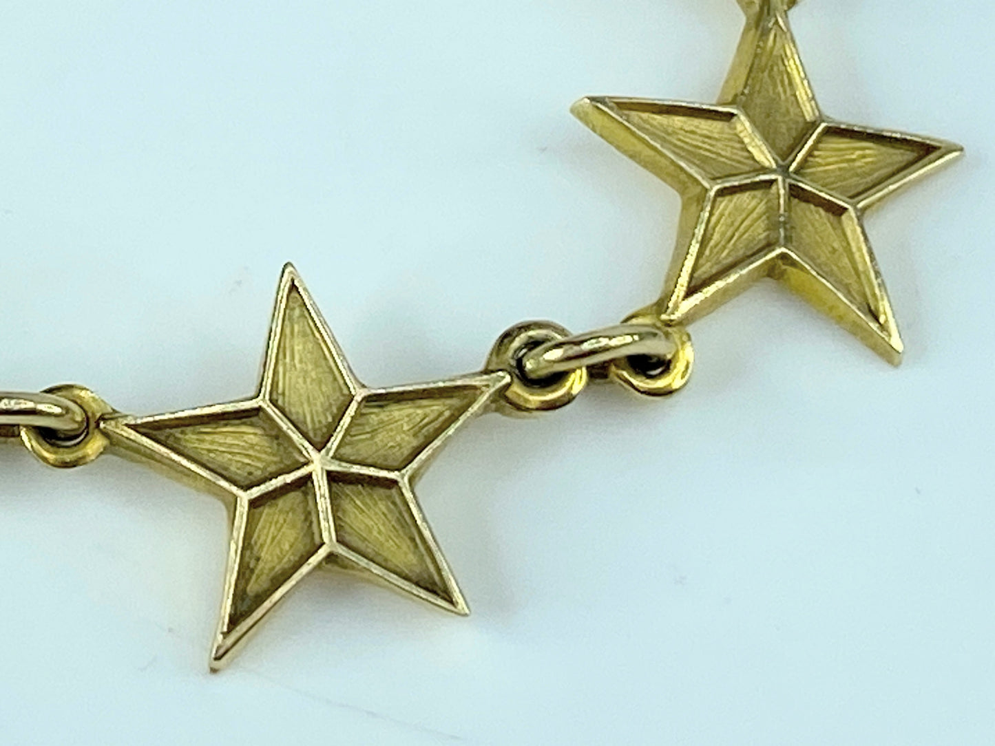 14K yellow gold Star links bracelet by Nagle 11.3g 7.5" JR9998