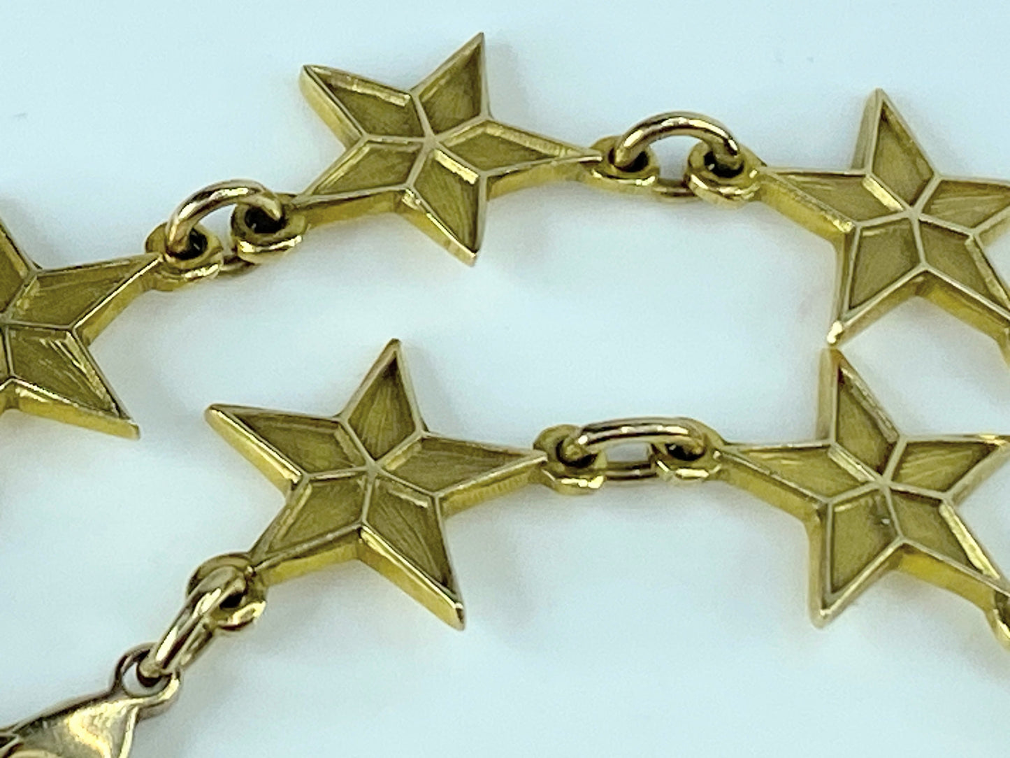 14K yellow gold Star links bracelet by Nagle 11.3g 7.5" JR9998