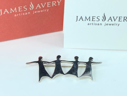 James Avery 925 Sterling Silver Retired Dancing Girls Brooch Pin 2 1/4" 8.0g