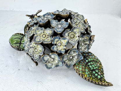 Vintage Jay Strongwater Hydrangea Bee Jeweled Enamel Display SS389