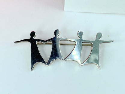 James Avery 925 Sterling Silver Retired Dancing Girls Brooch Pin 2 1/4" 8.0g