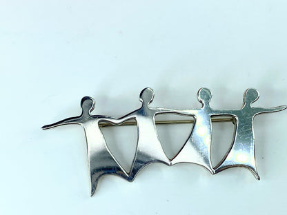 James Avery 925 Sterling Silver Retired Dancing Girls Brooch Pin 2 1/4" 8.0g