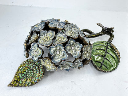 Vintage Jay Strongwater Hydrangea Bee Jeweled Enamel Display SS389