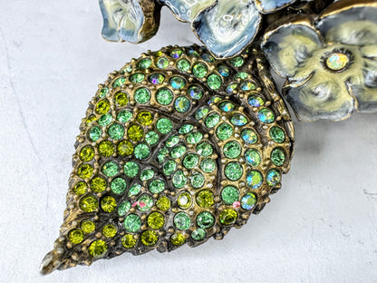 Vintage Jay Strongwater Hydrangea Bee Jeweled Enamel Display SS389