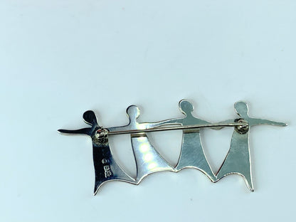 James Avery 925 Sterling Silver Retired Dancing Girls Brooch Pin 2 1/4" 8.0g