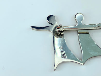 James Avery 925 Sterling Silver Retired Dancing Girls Brooch Pin 2 1/4" 8.0g