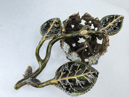 Vintage Jay Strongwater Hydrangea Bee Jeweled Enamel Display SS389