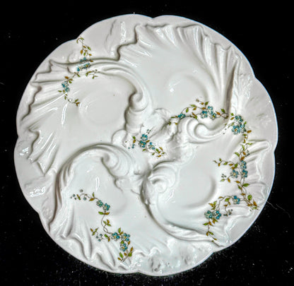 Antique Rosenthal Selb Bavaria Oyster Plate Floral Relief 7.5” A944