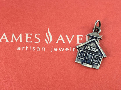 James Avery Sterling Silver School House Charm Retired 2.1g 7/8" JR0002