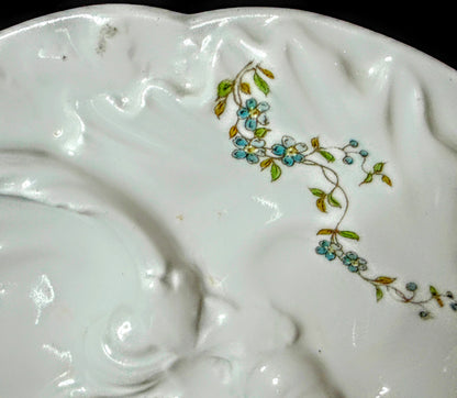 Antique Rosenthal Selb Bavaria Oyster Plate Floral Relief 7.5” A944