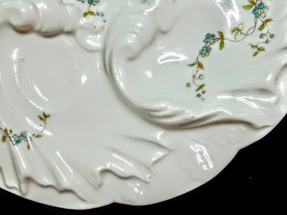 Antique Rosenthal Selb Bavaria Oyster Plate Floral Relief 7.5” A944