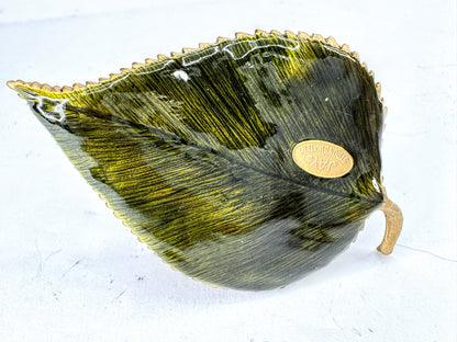 Vintage Jay Strongwater Frog Leaf Flower Jeweled Enameled Keepsake Box SS386