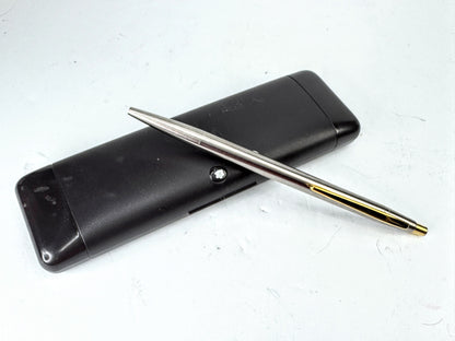 Vintage Montblanc Noblesse Slimline ballpoint pen box retractable engraved SS391