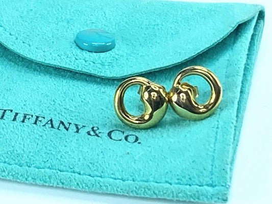 Tiffany & Co. 18K Stud Elsa Peretti Eternal Circle Earrings JR9234